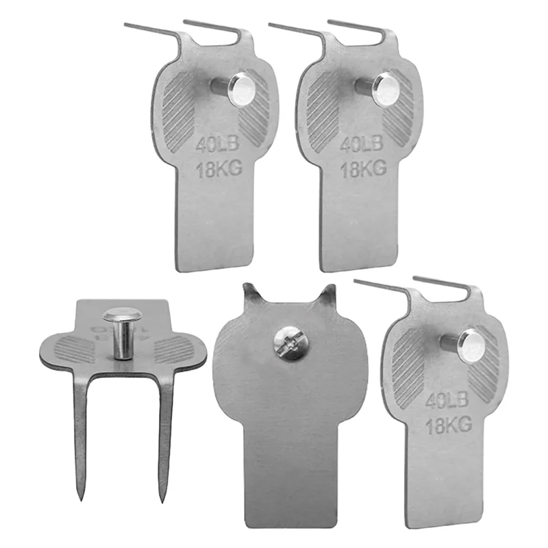 

ABRU-5Pcs Picture Hangers Metal Hardware Heavy Duty Hooks For Home Rental House Use Art Support For Poster Mirror Painting