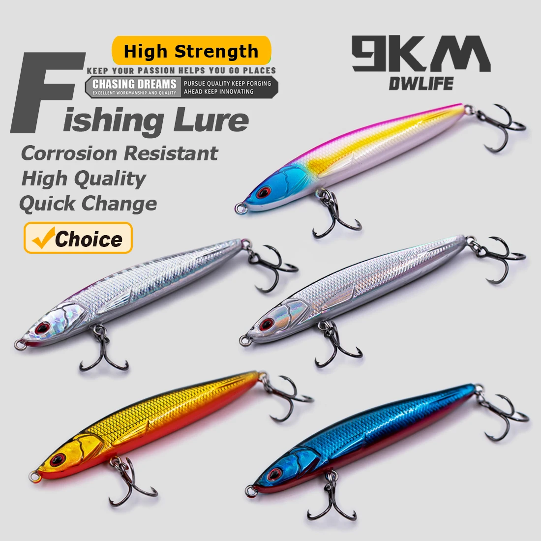 9KM Señuelo lápiz – Crankbait hundido para lubina y trucha - imagen 2