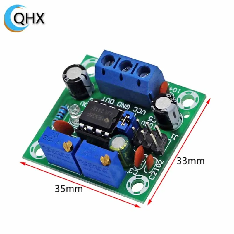 NE555 pulse generator frequency adjustable duty cycle adjustable rectangular wave square wave signal generator module