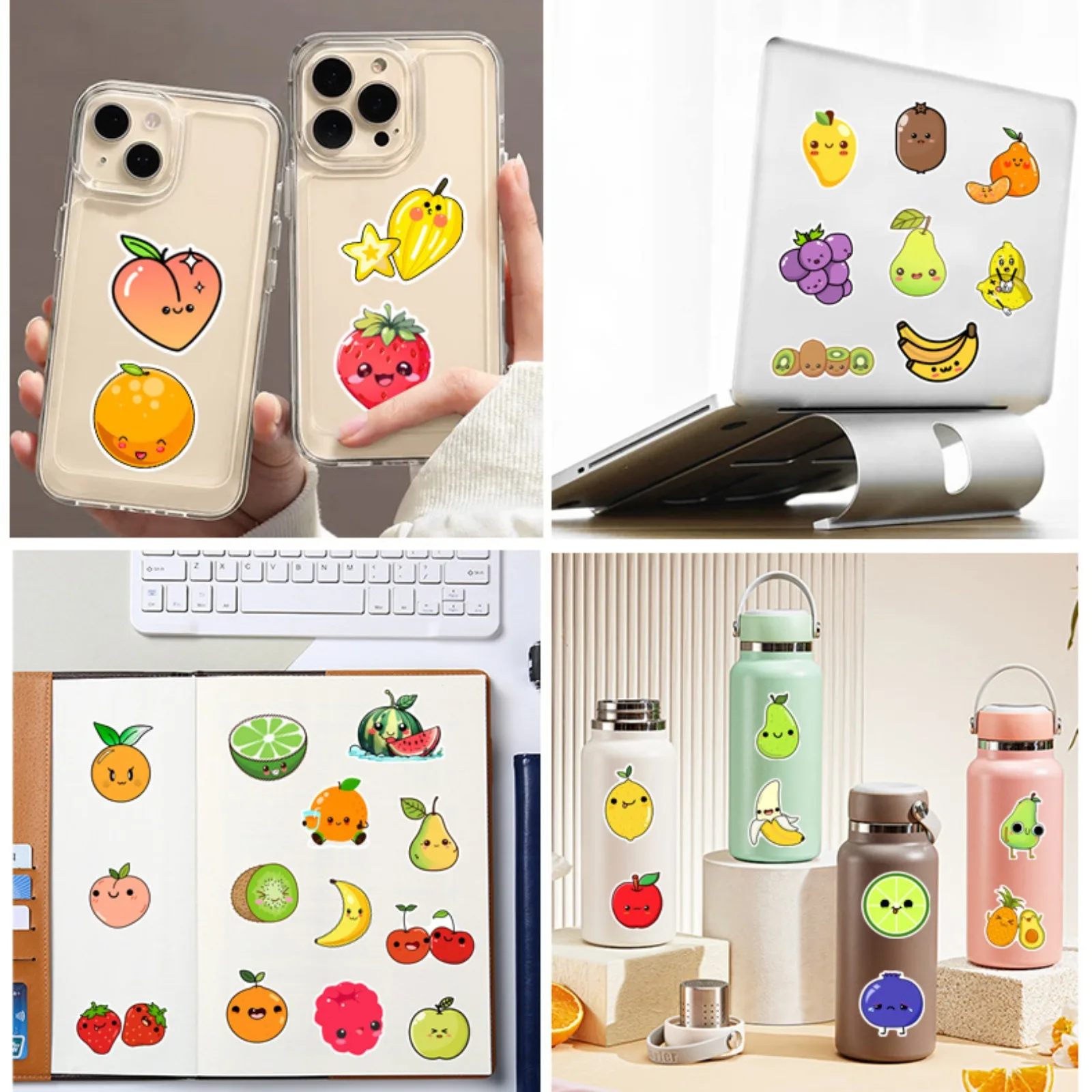 10/30/60pcs Kawai Cartoon Fruit Meme Stickers Graffiti for DIY Decor Scrapbooking Stationery Suitcase Water Bottle Phone Laptop