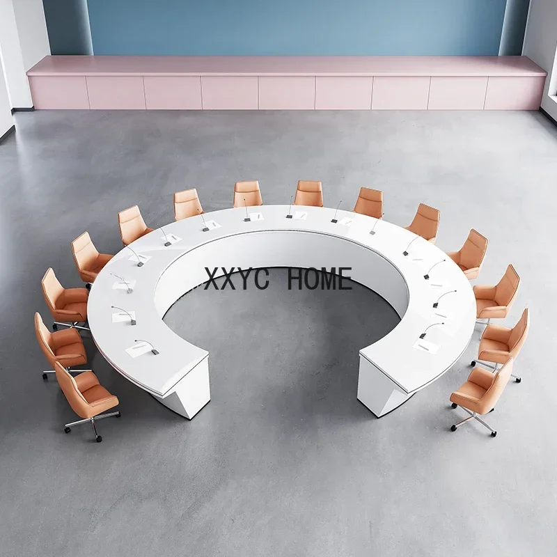 Round Conference Table Negotiation Large Office Tables and Chairs Arc Command Center Meeting Administration