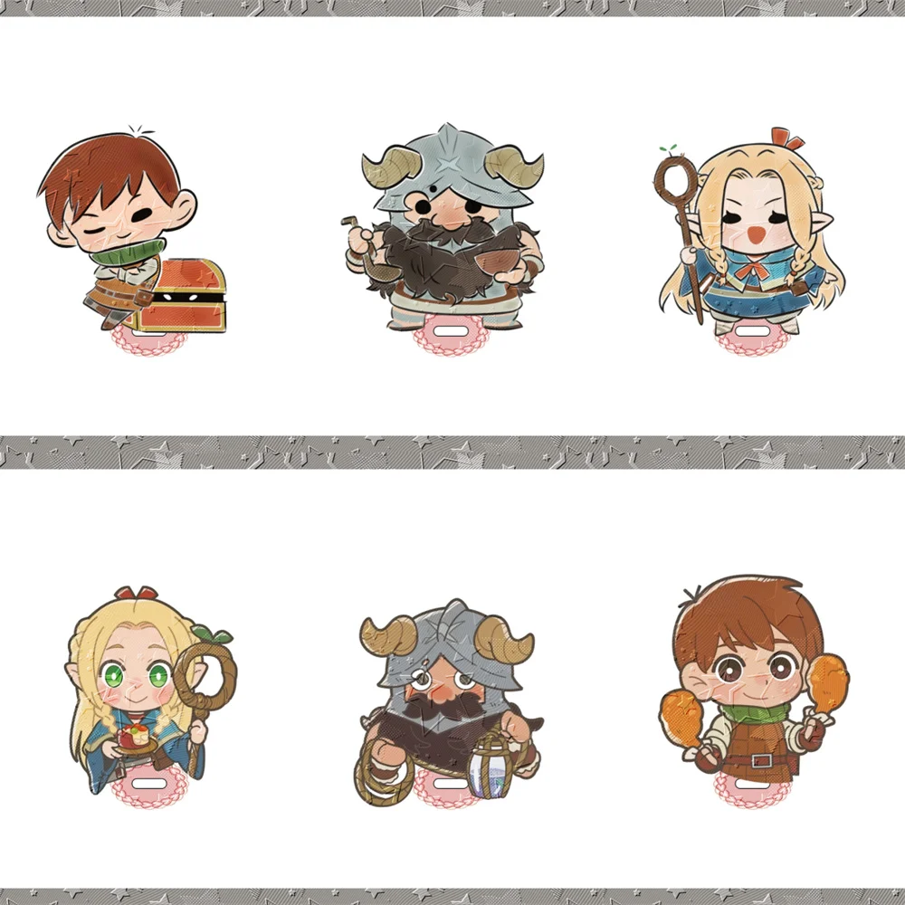 Anime Dungeon Meshi 10CM Acrylic Keychain Stand Model Cosplay Characters Ornament Accessories Christmas Gifts