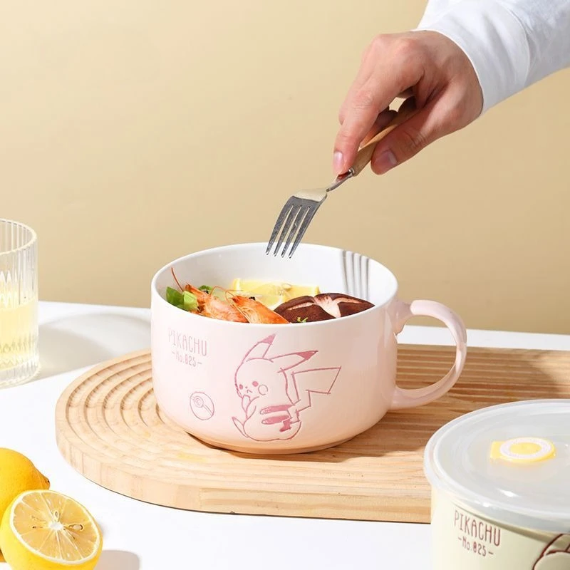 Underglaze Color Pikachu Cute Ceramic Fresh Keeping Bowl Household Fruit Bowl Instant Noodle Bowl Anime Peripheral view 4
