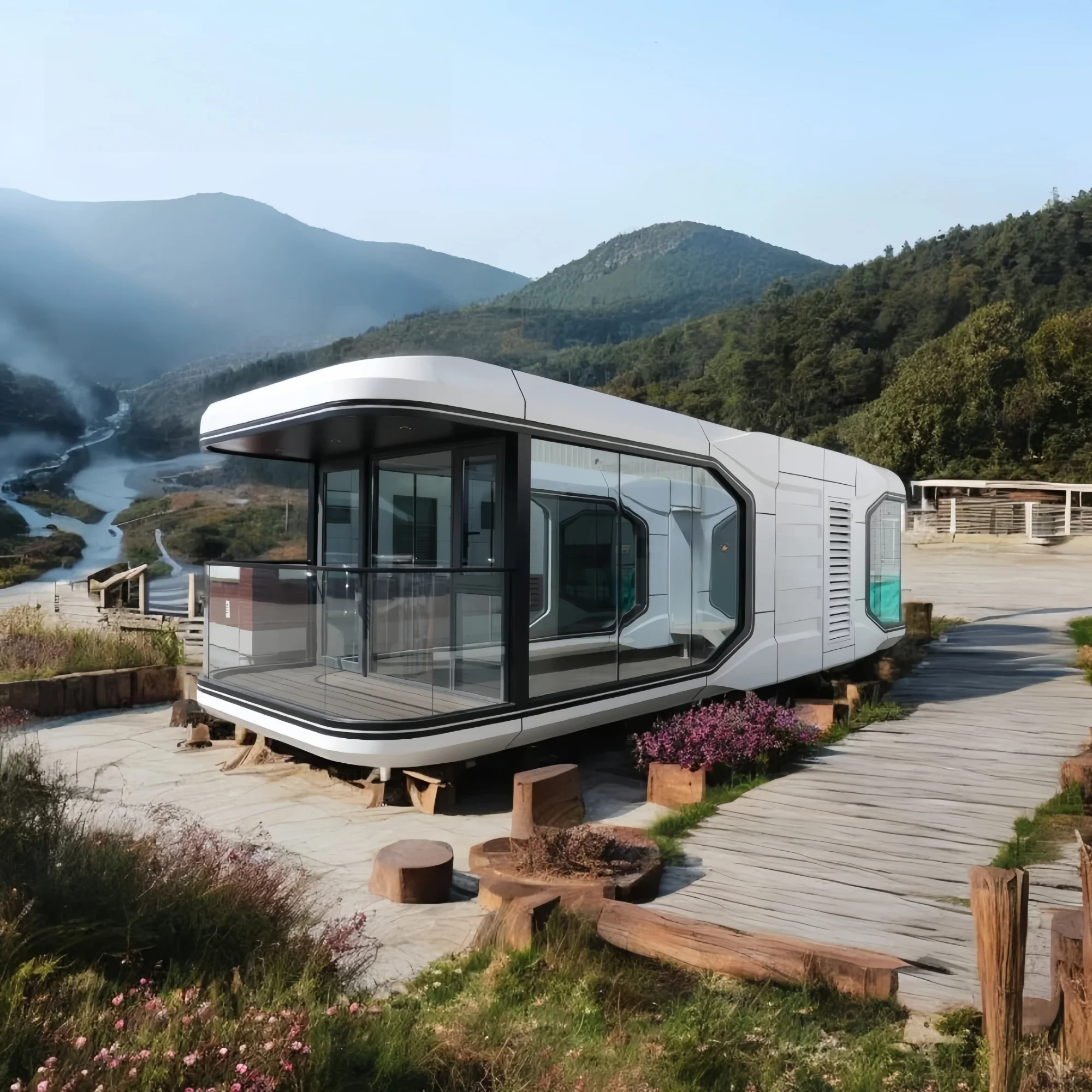 

Модульный 40-футовый стальной контейнерный дом, космическая капсула, офисная гостиница, вилла, использование с солнечной панелью