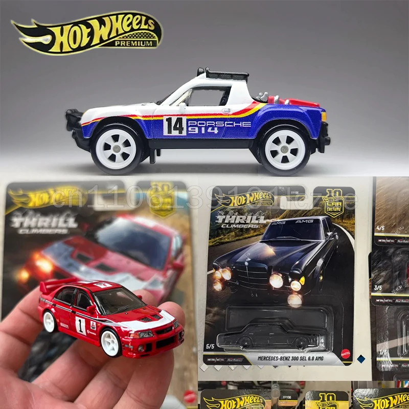 

Металлическая модель автомобиля Hot Wheels Premium FPY86 Thrill Climbers в масштабе 1/64, с металлическим кузовом, шинами Real Riders, Mitsubishi Subaru Porsche, серия Car Culture