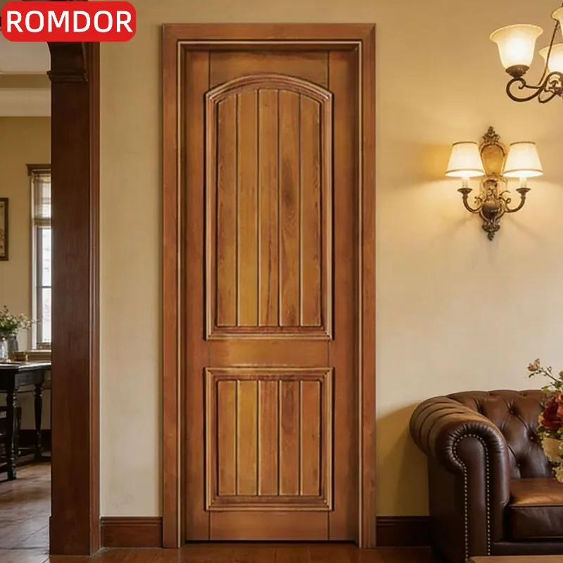 American bedroom simple household bag installation lock kitchen bathroom glass casement set solid wood multi-layer paint door