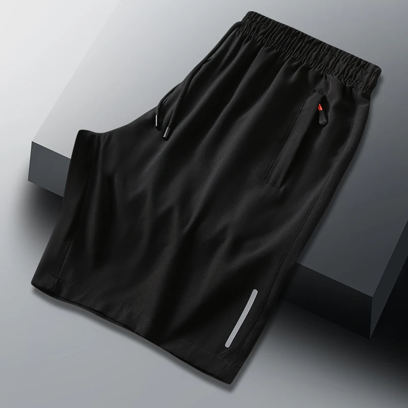 Male  Sports Casual Shorts 2023 Summer Breeches Ice Silk Quick Dry Loose Basketball Bermuda Shorts Fashion Black Beach Trousers