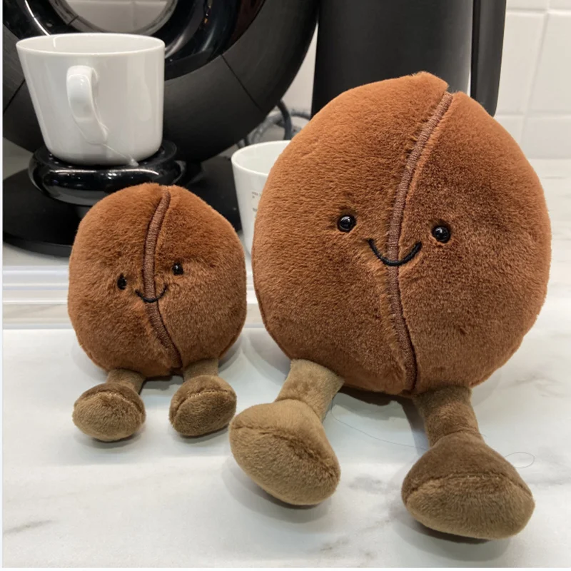 Creativo simulato caffè cibo peluche bambola cuscino marrone chicco di caffè morbido peluche farcito cuscino decorativo camera da letto divano decorare