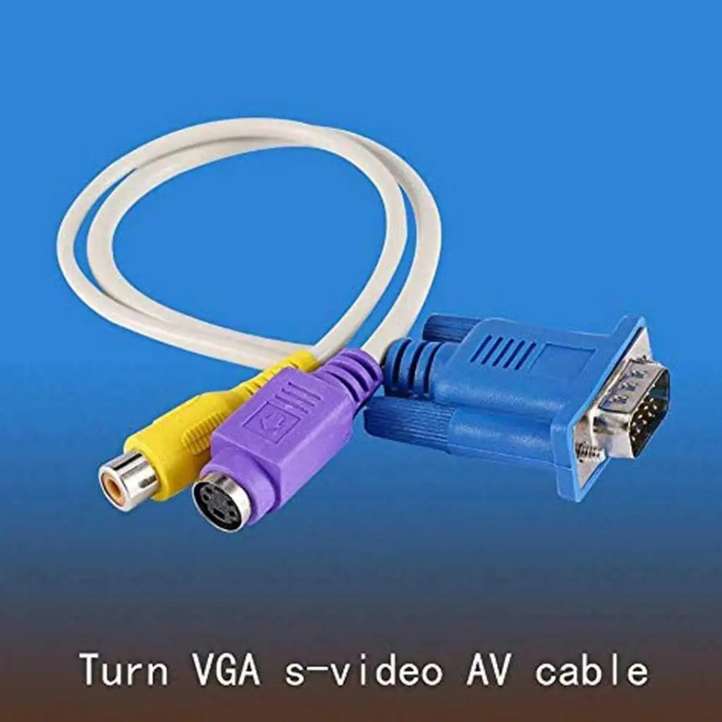 15 Pin Portable VGA SVGA Adapter Composite Converter Cable