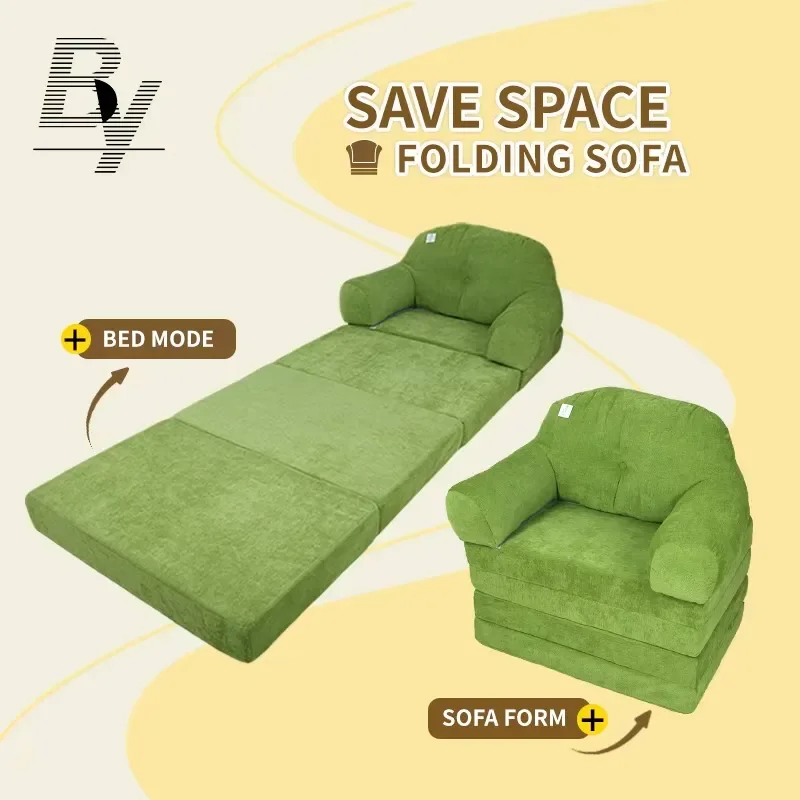 Modern Comfortable Vacuum Compressed Folding Lazy Sofa Fabric Upholstery Extendable for Home Apartment School or Hotel Use