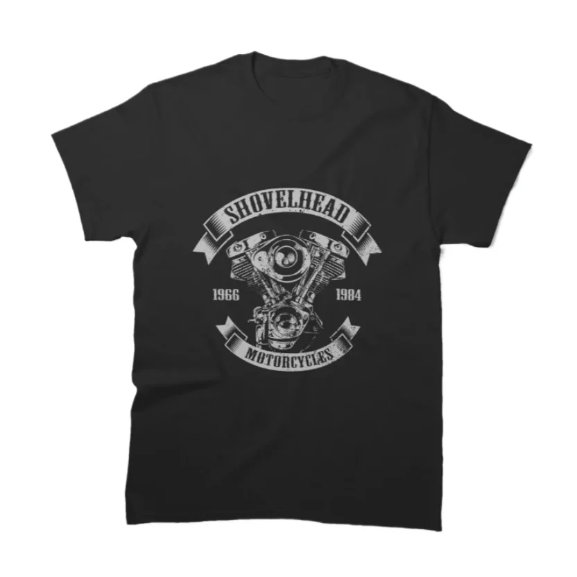 American Motorcycle Shovelhead Engine Moto Rider T-Shirt 100% Cotton O-Neck Short Sleeve Casual Mens T-shirt Size S-3XL