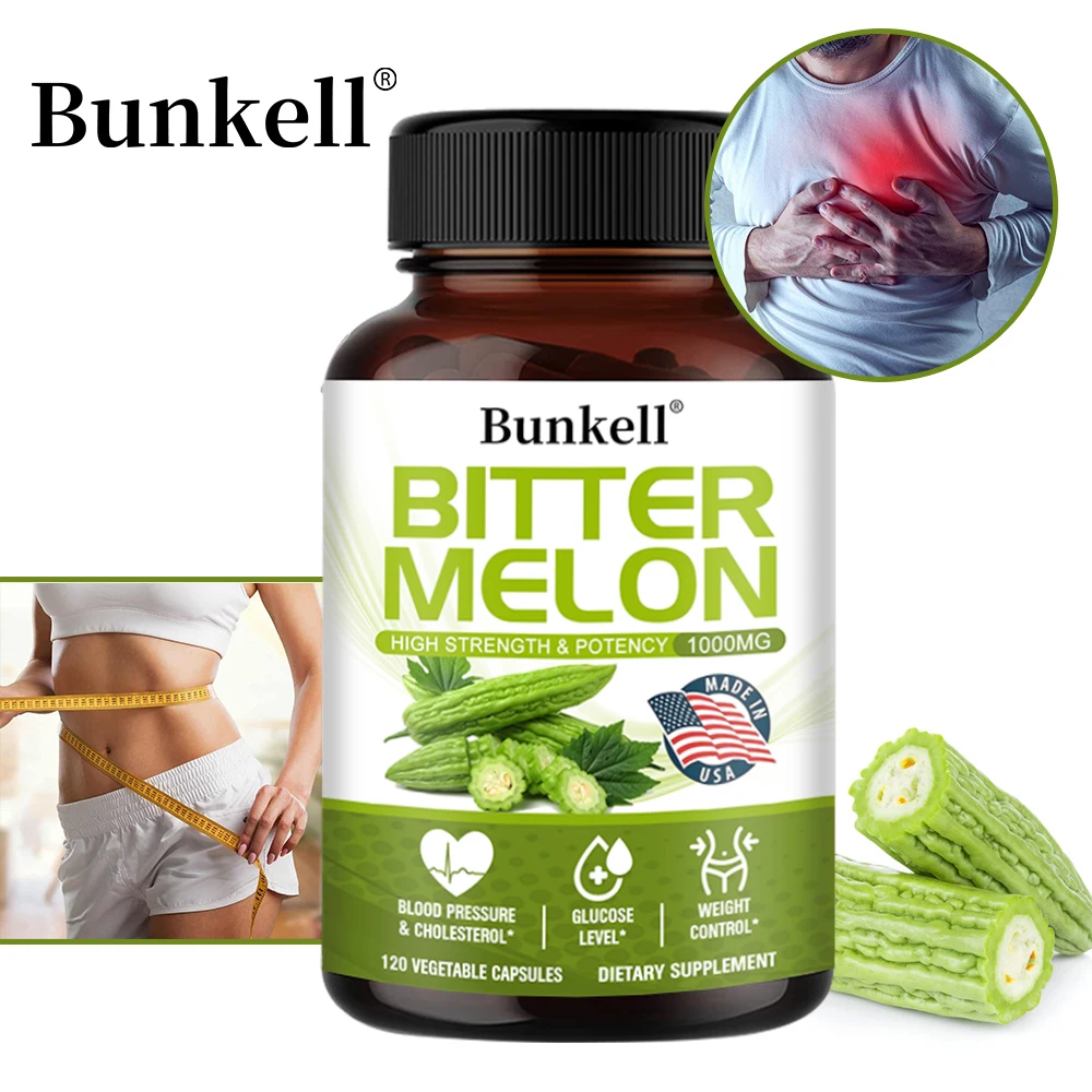 Bunkell 1000 Mg Bitter Melon Extract Capsules for Heart, Blood Sugar and Cholesterol Health, Weight Management