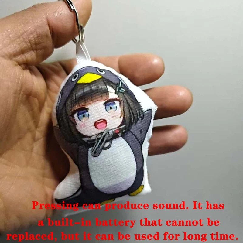 2pcs Set Funny Pressing Can Make Sound Gugugaga Penguin Administrator Plush Toy Game Character Bag Keychain Pendant Plushie Doll view 2