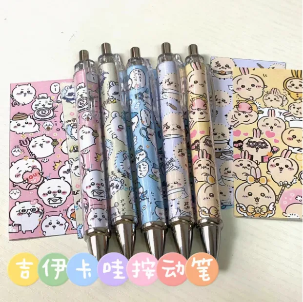 Chiikawa Press Pen Anime Hachiware Usagi Cartoon Kawaii School Supplies Cute Office Accessories 0.5mm Neutral Pen Student Gift