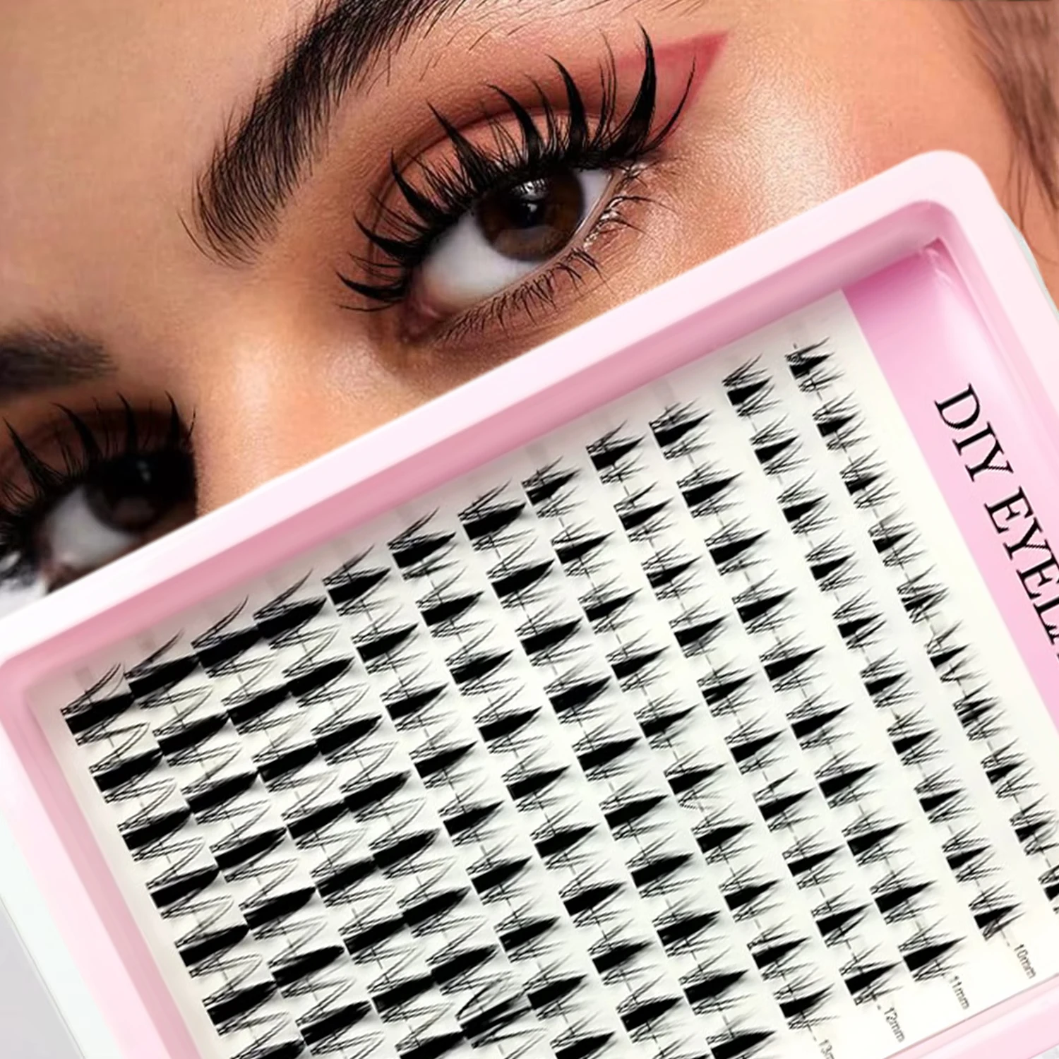 Fairy Lash Clusters Natural Look Manga Eyelash Clusters Wispy D-Curly Cluster Eyelash Extensions 120 Pcs 9-16MM
