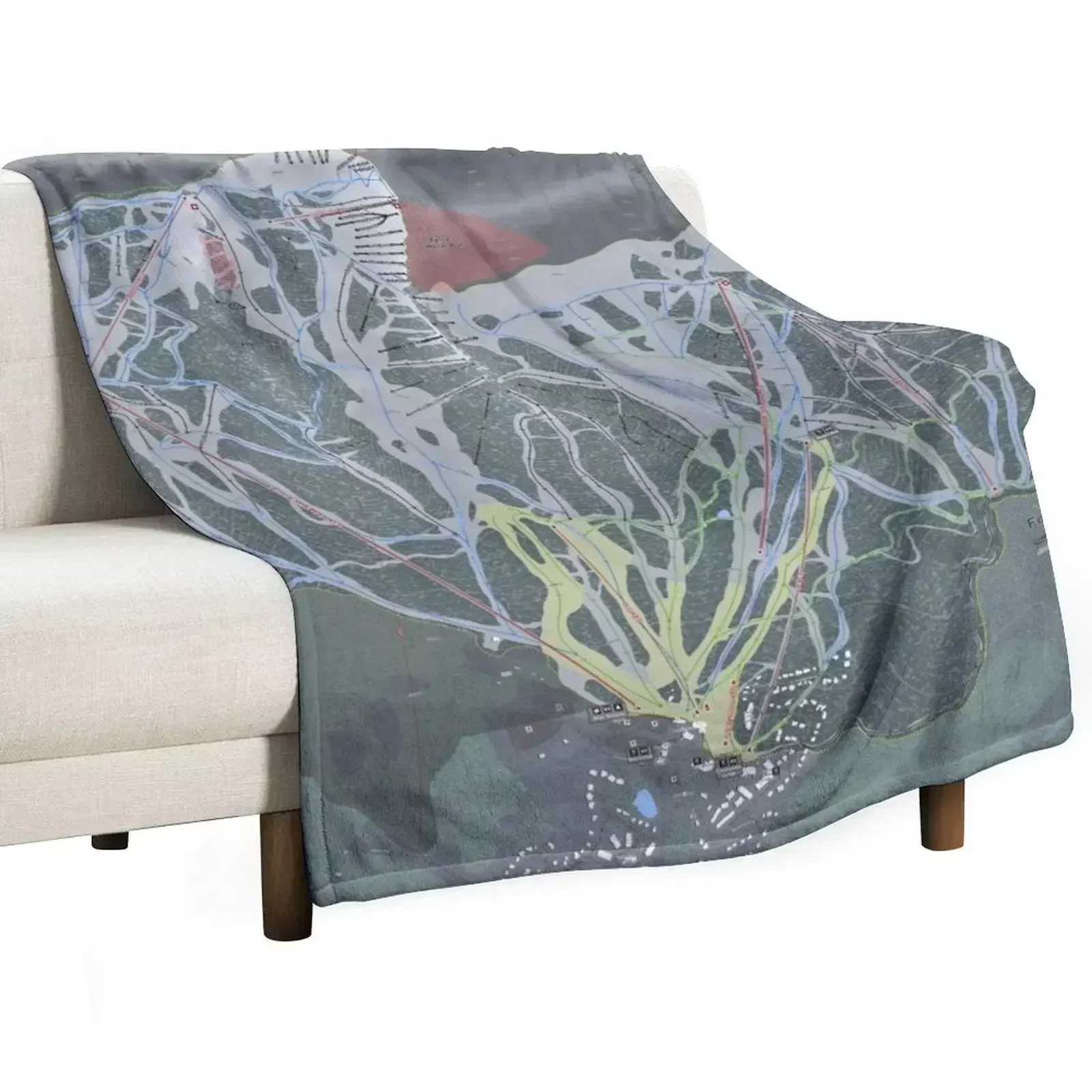 

Fernie Resort Trail Map Throw Blanket Thermals For Travel Soft Plush Plaid Bed covers Blankets