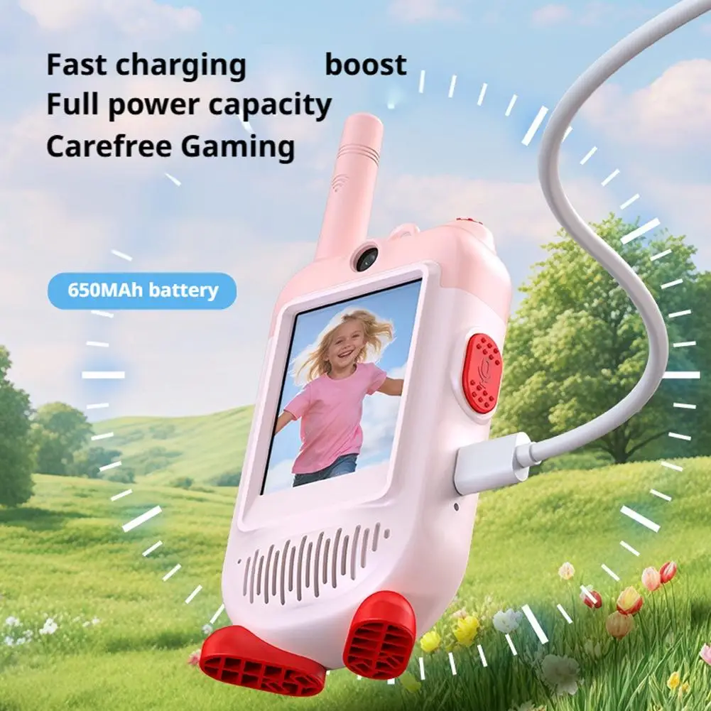 2 قطعة جهاز اتصال داخلي عبر الفيديو عالي الوضوح للأطفال صوت واضح لاسلكي قابل لإعادة الشحن اتصال داخلي للأطفال للأولاد والبنات هدية