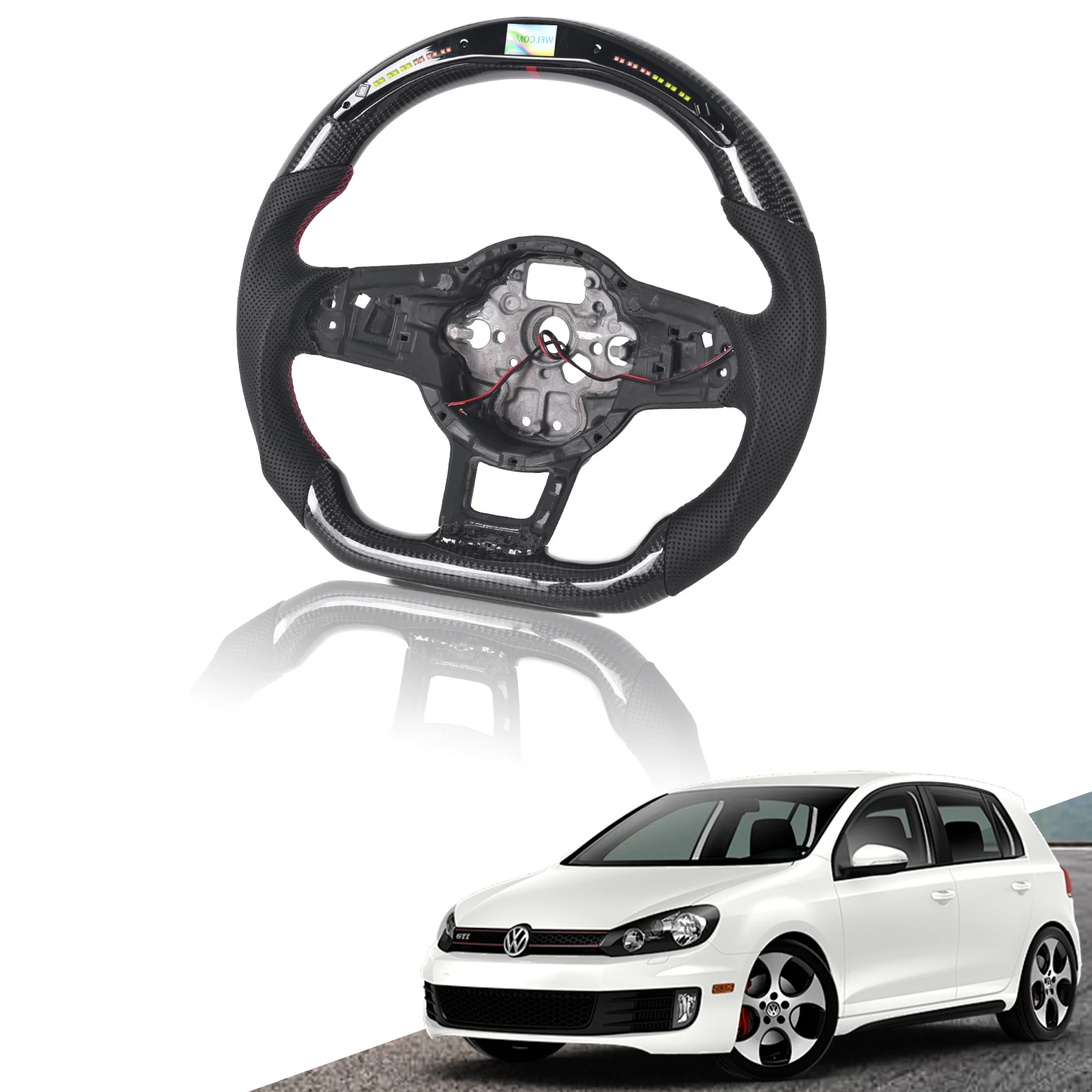 Customized Steering wheel suitable for VW golf 7gti with led