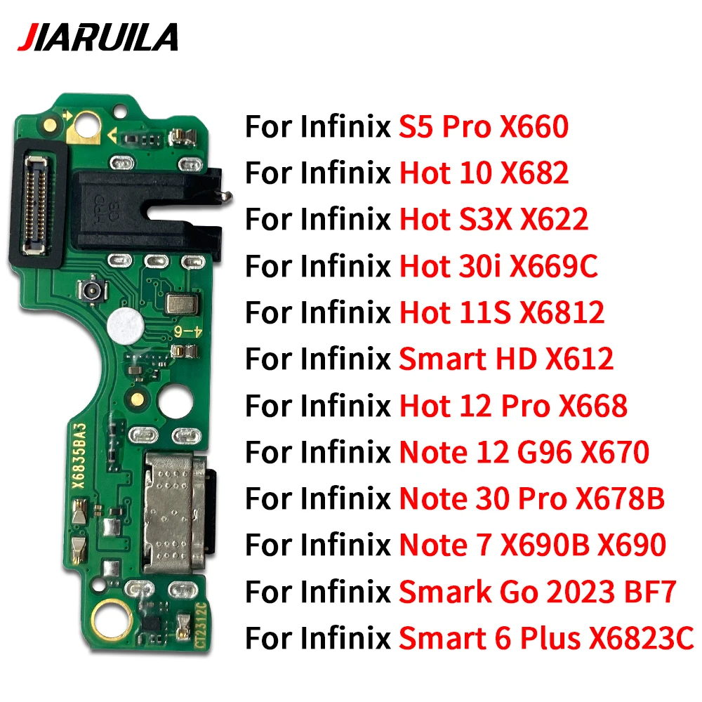 10 Pcs USB Port Charger Dock Connector Charging Board Flex Cable For Infinix Hot 10 11S 12 Pro 30i S3X Note 7 12 30 S5 Pro