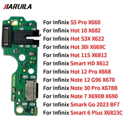 10 Pcs USB Port Charger Dock Connector Charging Board Flex Cable For Infinix Hot 10 11S 12 Pro 30i S3X Note 7 12 30 S5 Pro