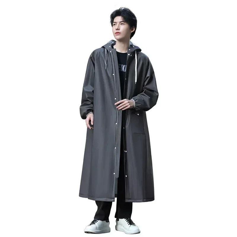 New Raincoat Long Full Body Waterproof Road Bicycle Single Ride EVA Rainwear Lengthen Brim Fashion Men's Raincoat