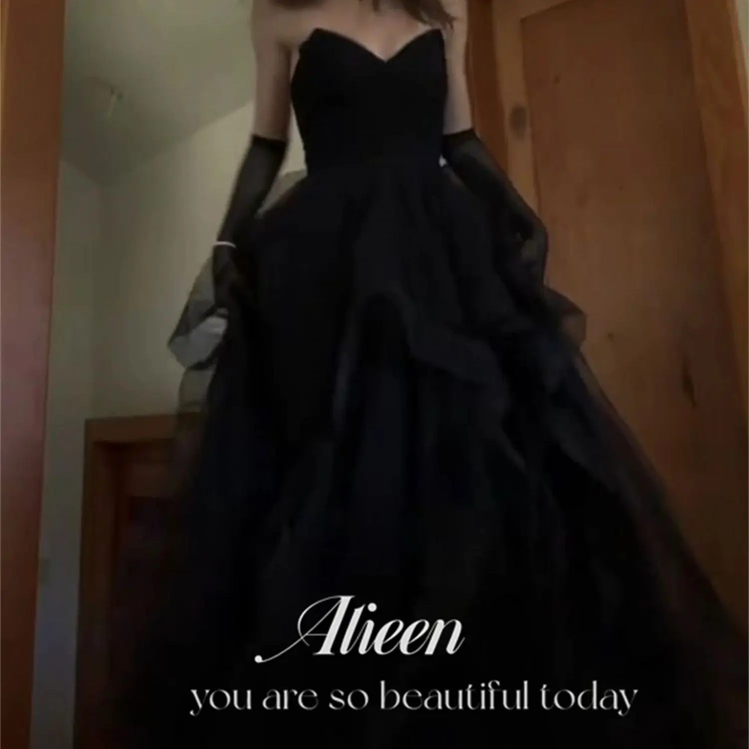 Aileen Sweetheart Black Layered Happy Sharon Evening Dresses Woman Elegant 2024 Long Dress Party Prom Wedding Graduation Womens