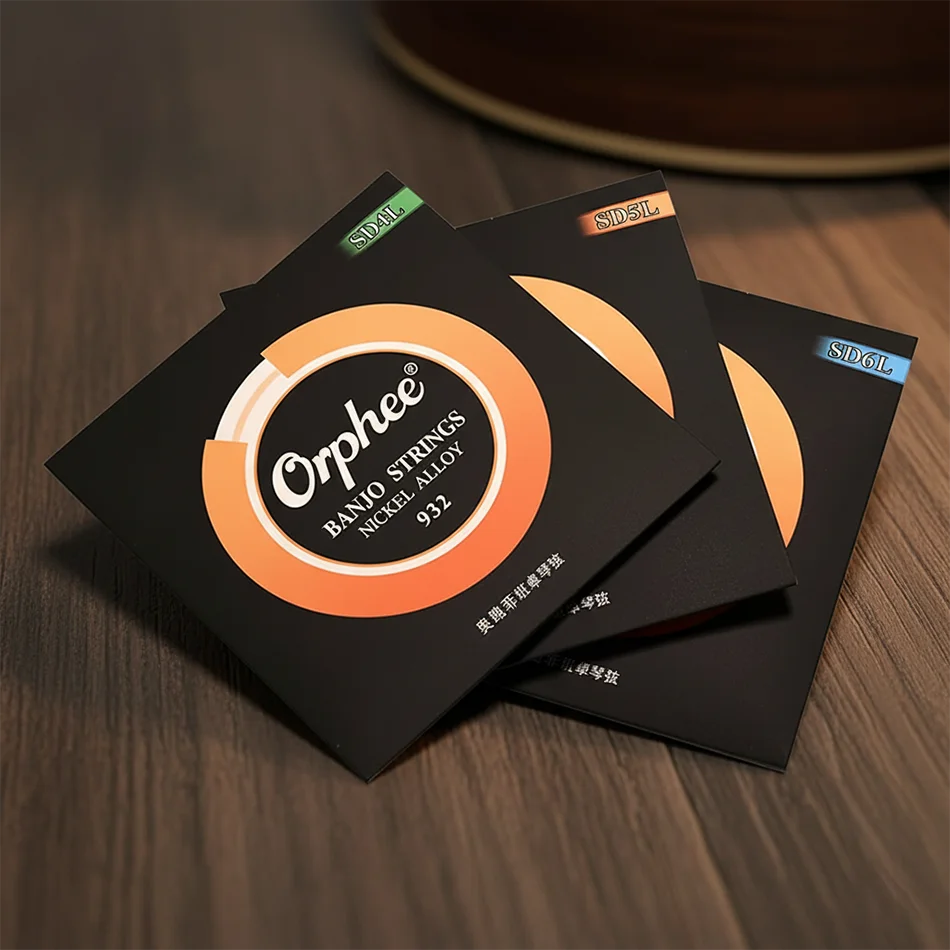 Orphee Banjo Strings SD Series for 4/5/6 Strings High-Carbon Steel Hexagonal Core Nickel Alloy Nano Anti-Rust Coating