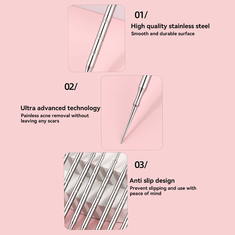 Strumento per la rimozione dei punti neri strumento per il Popper dei brufoli trattamento per la rimozione dell'ago dell'acne Whitehead Popping Zit naso Face Blemish strumento per l'estrattore dell'acne