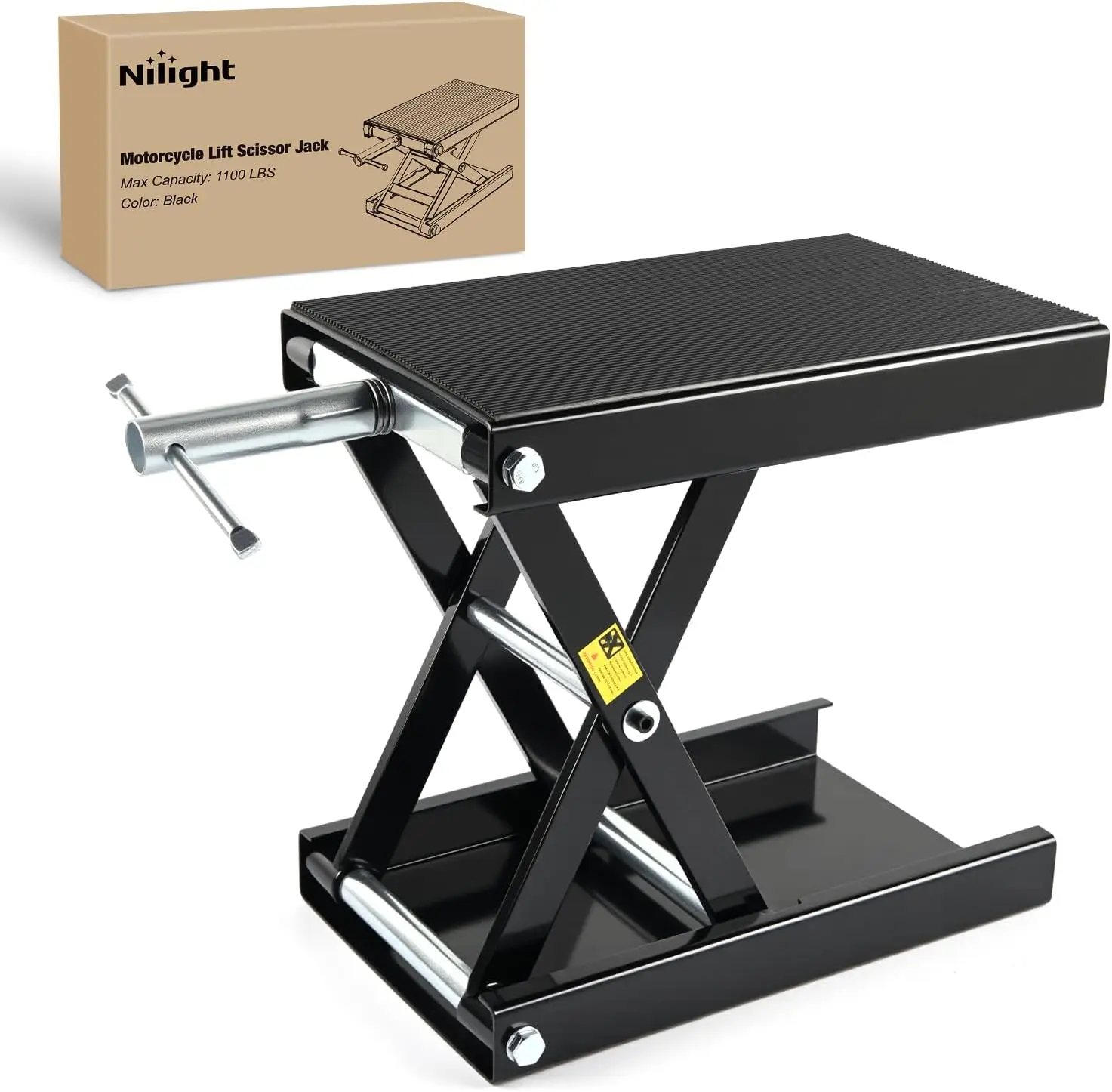 

Motorcycle Lift Jack 1100 LBS Motorcycle Scissor Jack Stand Lift with Wide Deck Crank Handle 3.4"-14.2" Steel Scissor Hoist Gara