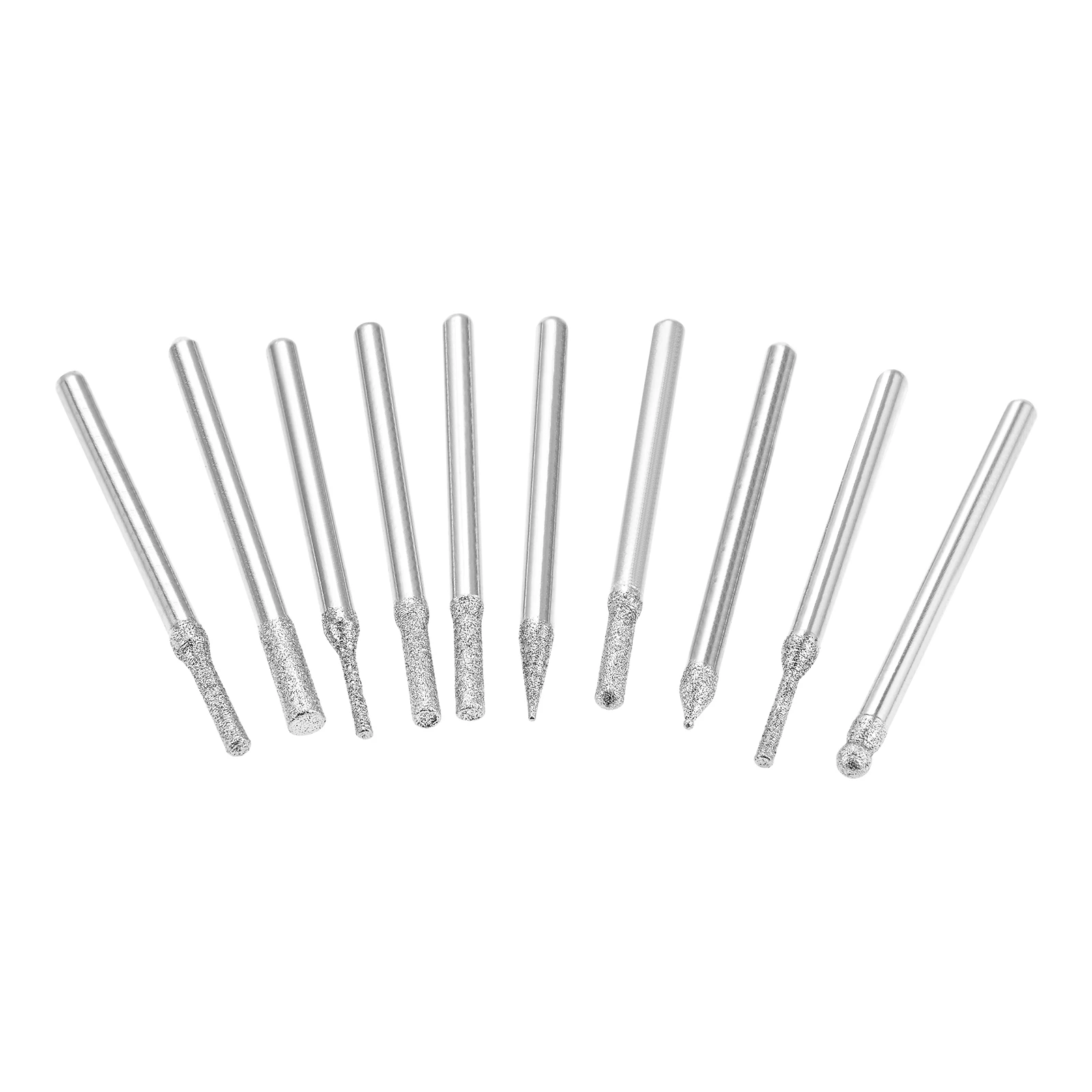30PCS 1/8’ Shank Diamond Grinding Needles Polishing for Rotary Tools for Carving Engraving Grinding Stone Rocks Jewelry Glass