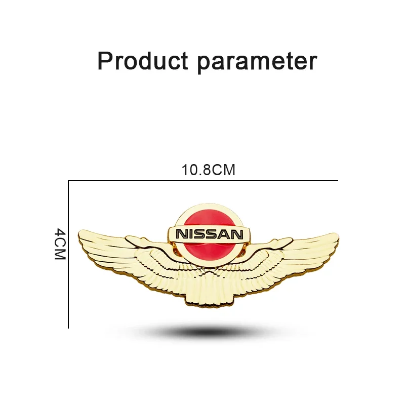 3D Metal Car Wings Badge Sticker Emblem for Nissan Nismo Sylphy Qashaqai Juke Leaf Note Titan Altima Xterra Sentra Decoration