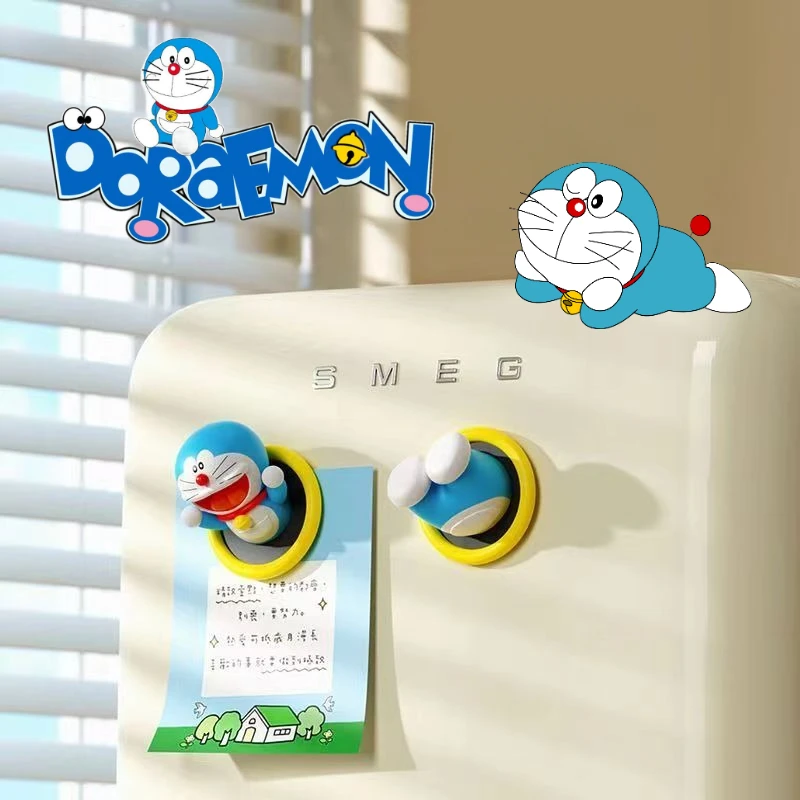 2pcs Doraemon 3D Refrigerator Magnetic Stickers Home Room Decoration Kawaii Magnetic Stickers Kid Cartoon Message Board Stickers