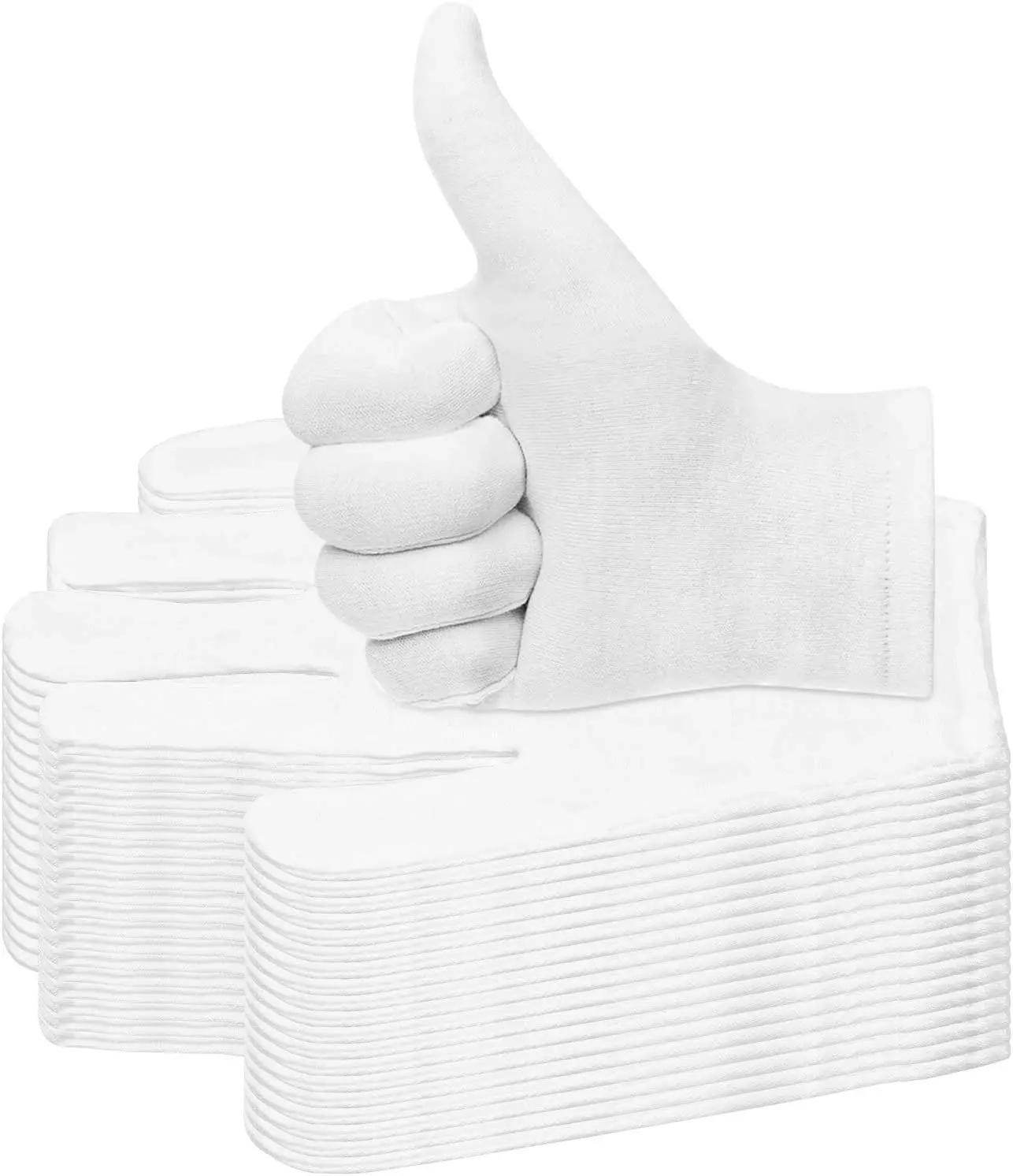 

20 Pairs White Cotton Gloves for Dry Hands, Eczema Care, Cosmetic Moisturizing and Jewelry Inspection, Medium Size