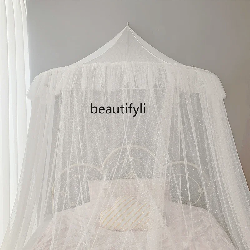 Children's room mosquito net princess wind ins dome hanging net household girl 1.5m 1.8 meters, foldable free installation