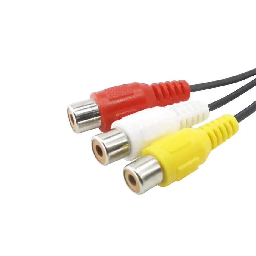 3.5 مللي متر إلى جاك 3 كابل RCA مكون الفيديو كابل محول AV لتلفزيون TCL أحمر أبيض وأصفر أنثى #3