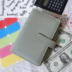 New Budget Planner Cash Envelope Savings Money 6 Holes Binder for Financial Management A6 PU Loose-leaf Notebook Binder Housing