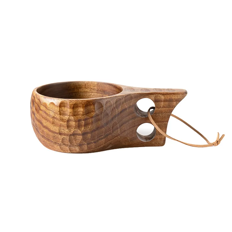 Acacia Wood Milk Cup Breakfast Cup Turtle Shell Finnish Cup Camping Handy Cup Portable Outdoor Cup Dropshipping Bushcraft
