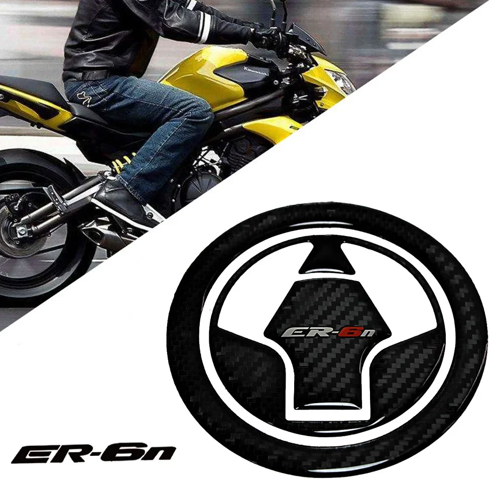 Carbon Fiber Motorcycle Fuel Tank Pad Cap Decals Gas Cap Sticker For KAWASAKI ER6N ER-6N ER6 N 2013-2019 2018 2017 2016 2015 14