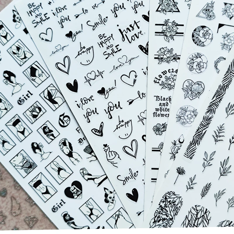 10 stks Sneeuwvlok Nail Art Decal Witte Kerst Ontwerpen Zelfklevende Stickers Nieuwjaar Winter Gel Folies Sliders Decoraties Kerst