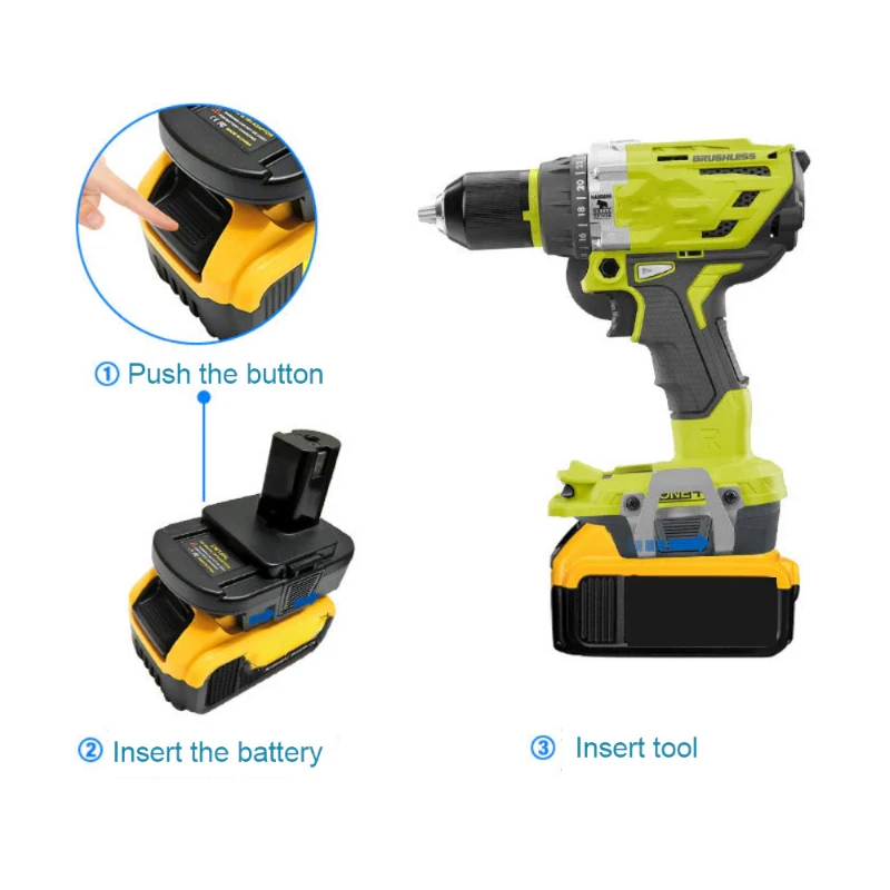 Преобразователь батареи ZWINCKY для Dewalt 18 в 20 в для литиевых и никель-металлогидридных и никель-кадмиевых аккумуляторов RYOBI 18 в для P108 P105