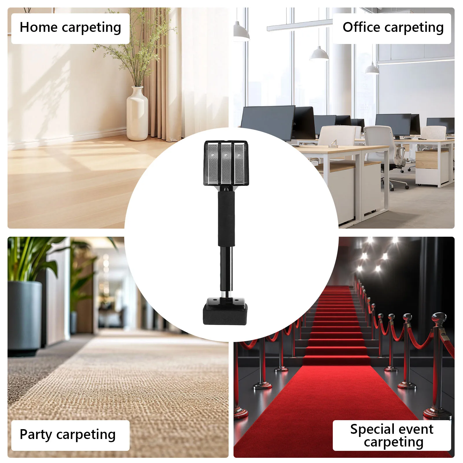 Carpet Knee Kicker Tool Kit with Anti-slip Grip and Carpet Tucker Carpet Tensioner for Carpets Stretching and Tucking