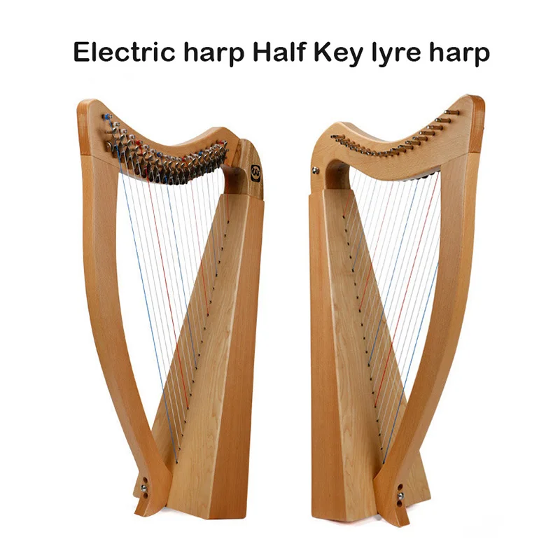 

19 Strings Half Key Lyre Harp Electric Harp High-quality Full Veneer Solid Wood 19 String Lyre Harp Piano Harp Musical Instrumen