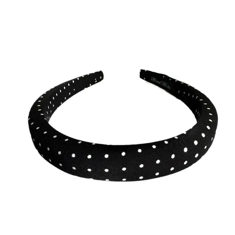 Modische, gepolsterte, dicke Stirnbänder mit mehrfarbigem Polka-Dot-Design für Frauen – Detail 12