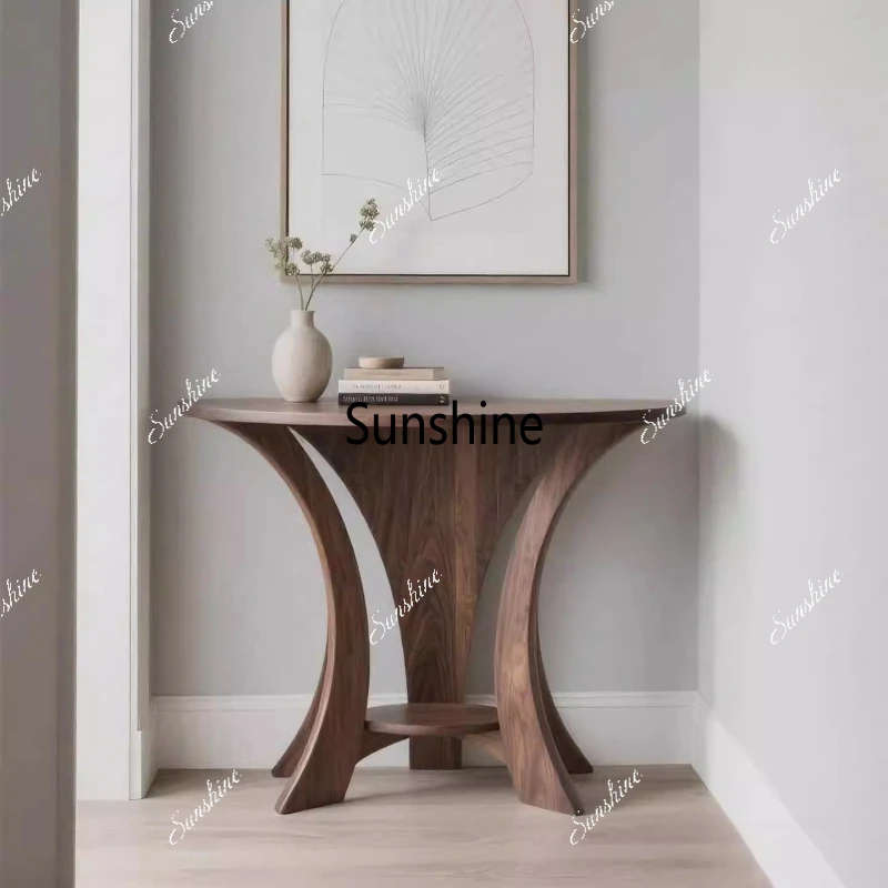 New Chinese style, entrance table, modern simple light luxury end view table, foyer entry solid wood
