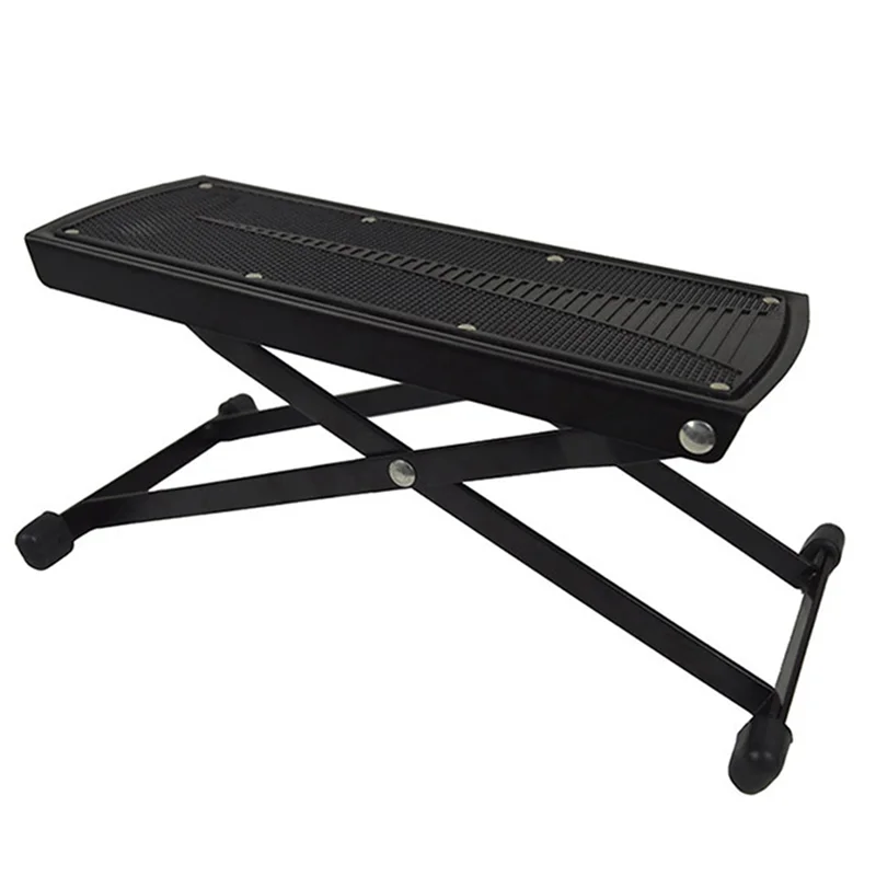 

SYDS Guitar Pedal Metal Pedal Black Adjustable Height Non-Slip Pad Foldable Support Footstool Guitar Accessories