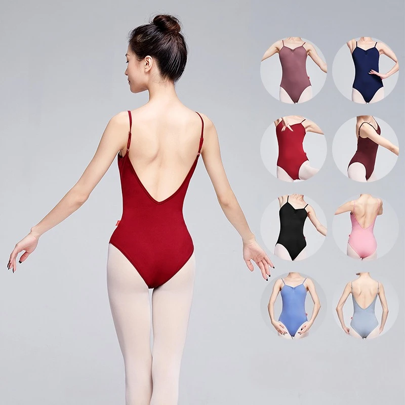 

Ballet Leotard for Women Adult Dance Sleeveless Ballet Swimsuit Gymnastic Leotard Ballerina Clothes Sexy V Back Ballet Costume
