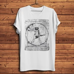 Da Vinci vitruviano Guitar Vitruvian drummer Funny retro artistic TShirt Men Short Casual T Shirt vintage Streetwear Unisex Tee