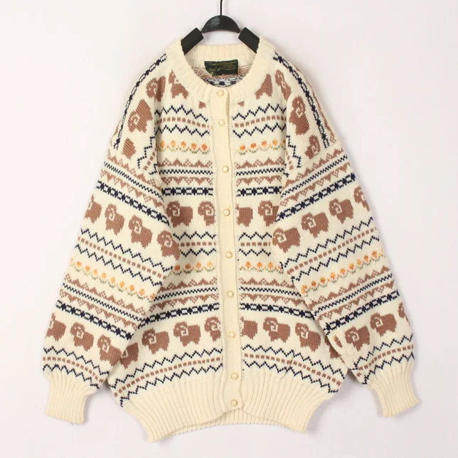 

Vintage Loose Fit Crew Neck Open Cardigan Sweater Men's Ethnic College Style Women's Casual Harajuku Knitwear Autumn Winter