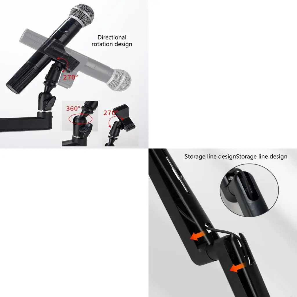 Cantilever Boom Microphone Stand Clamp Compatible for Various Microphone Models