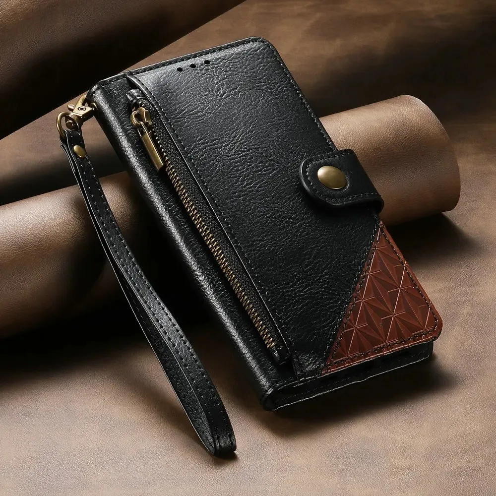 

Роскошный чехол Realme GT8 GT 7 Pro 7T Neo7 5G, кожаный чехол в стиле ретро на молнии, чехол для Realme GT 7T, чехол Realmi Neo 7 T GT7 GT 8 Pro